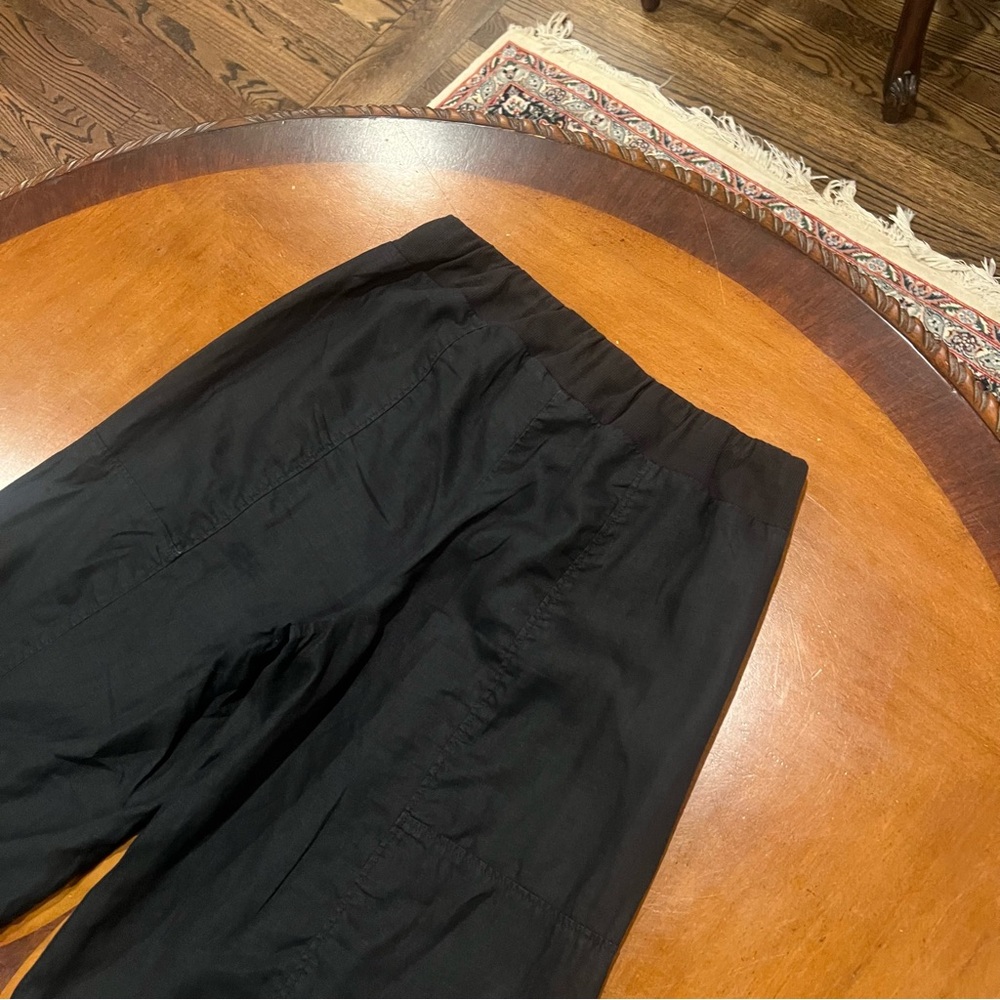 Eileen Fisher Women’s Slouchy Drawstring Pant Black Organic Cotton Small Pull-On - Picture 7 of 16